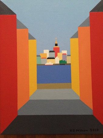 KG Nilson, oljemålning 50*40 cm, Gamla stan. 21.000 kr.